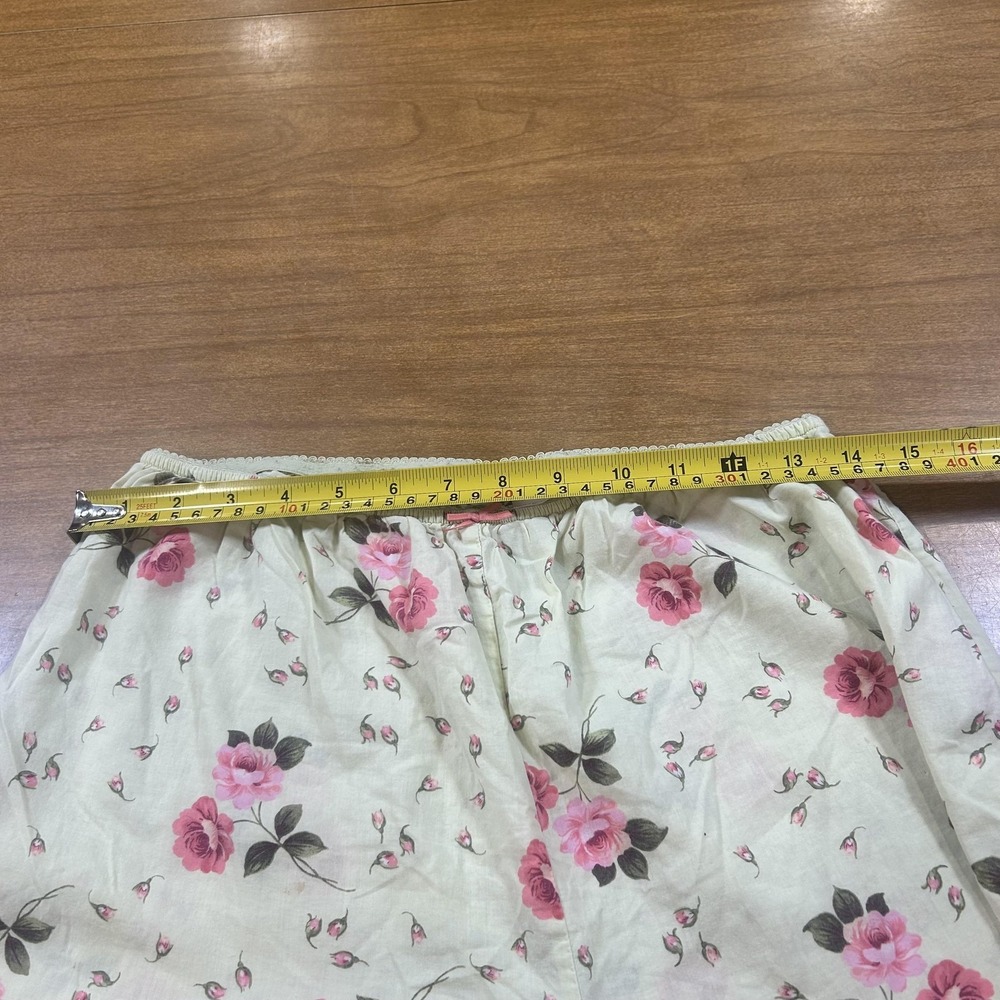 Victoria's Secret Pajama Pants Womens Small White Rose Floral Cotton Capri VTG - Picture 6 of 7